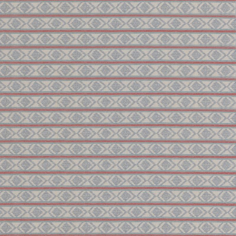 G P & J Baker Fabric BF11034.1 Burford Stripe Red/Blue