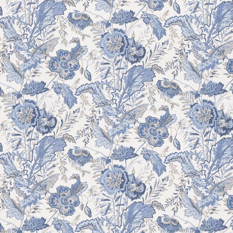 G P & J Baker Fabric BP10938.1 Indienne Flower Blue