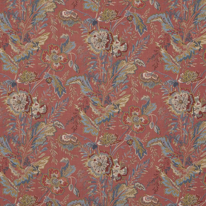 G P & J Baker Fabric BP10938.4 Indienne Flower Red