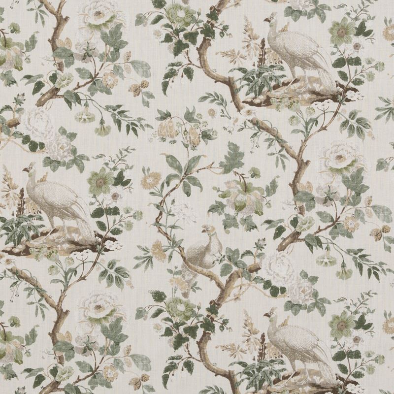 G P & J Baker Fabric BP10949.3 Broughton Rose Green