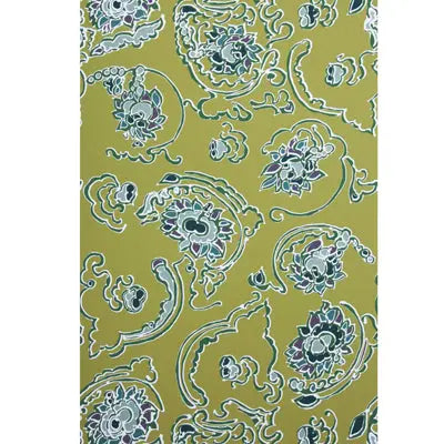 Brunschwig & Fils Wallpaper BR-69573.426 Byzantine Swirl On Paper Chartreuse On White