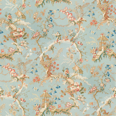 Brunschwig & Fils Fabric BR-79397.207 Chinese Landscape Cotton Print Sky Blue