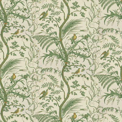 Brunschwig & Fils Fabric BR-79431.435 Bird and Thistle Cotton Print Green