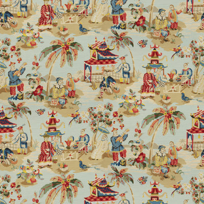 Brunschwig & Fils Fabric BR-79601.207 Xian Linen & Cotton Print Sky