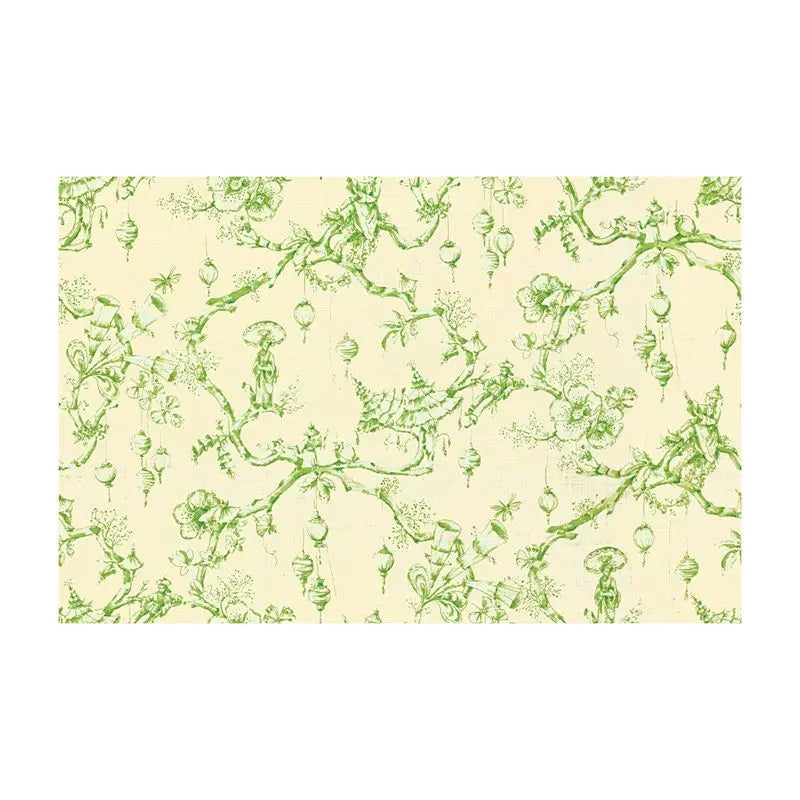 Brunschwig & Fils Fabric BR-79704.3 Festival Of Lanterns Linen Print Green