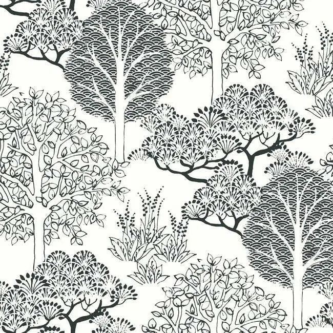 York BW3853 Kimono Trees Wallpaper
