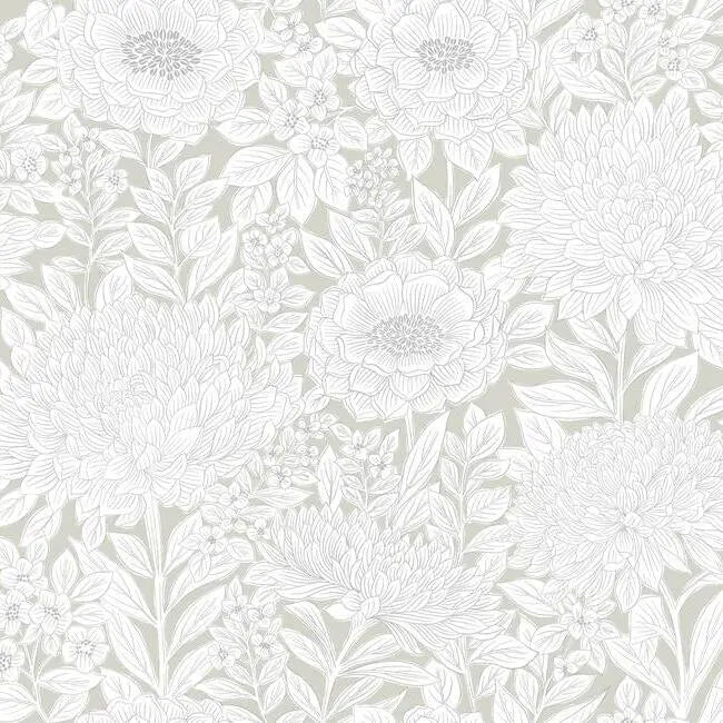 York BW3922 Wood Block Blooms Wallpaper