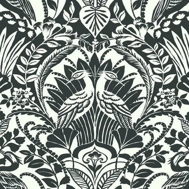 York BW3931 Egret Damask Wallpaper