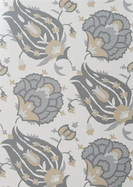 G P & J Baker Wallpaper BW45057.3 Turkish Flower Dove/Stone