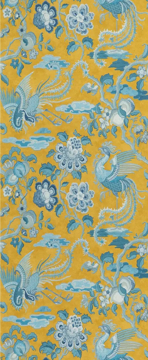 G P & J Baker Wallpaper BW45087.4 Chifu Ochre/Blue