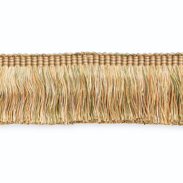 Schumacher Fabric Trim CF3004-10 Ground Cut Fringe Celadon Apricot Multi