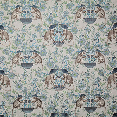 Pindler Fabric CHE090-BL01 Cheeky Monkey Cornflower