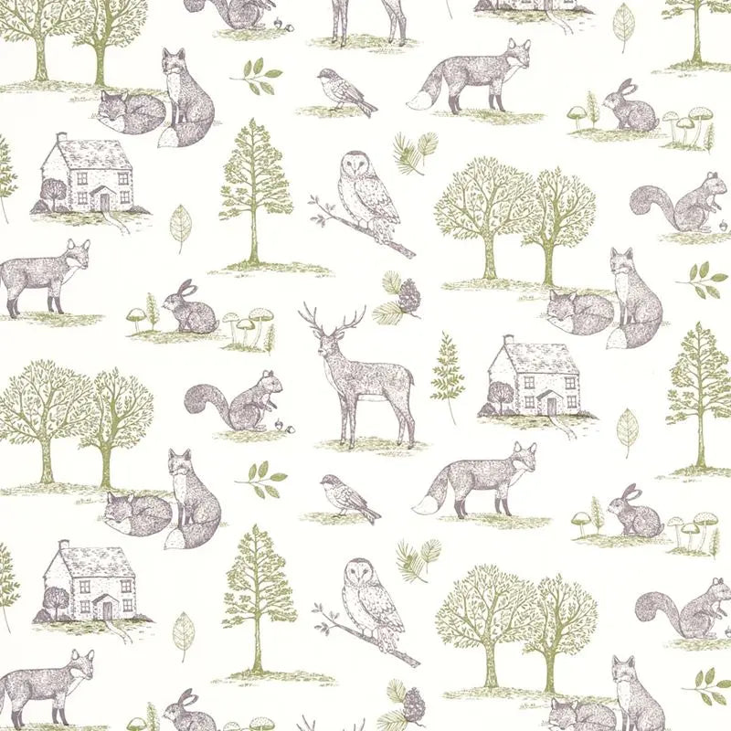 Clarke and Clarke Fabric F0785-1 New Forest Forest Natural