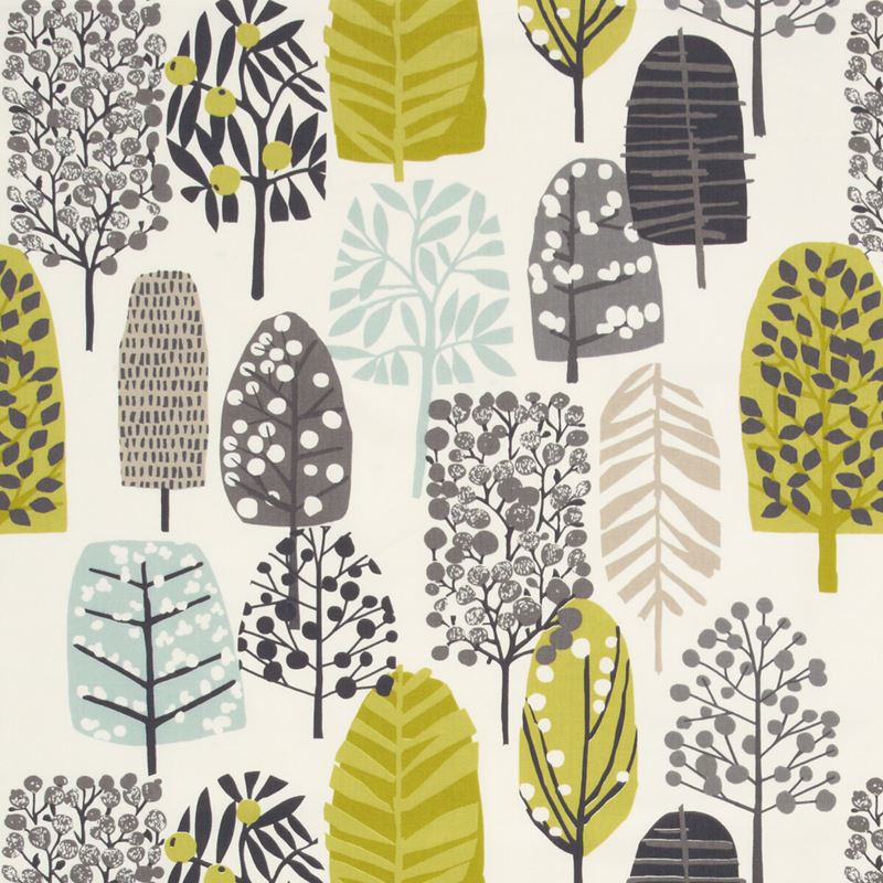 Clarke and Clarke Fabric F0992-1 Trad Chartreuse/Charcoal