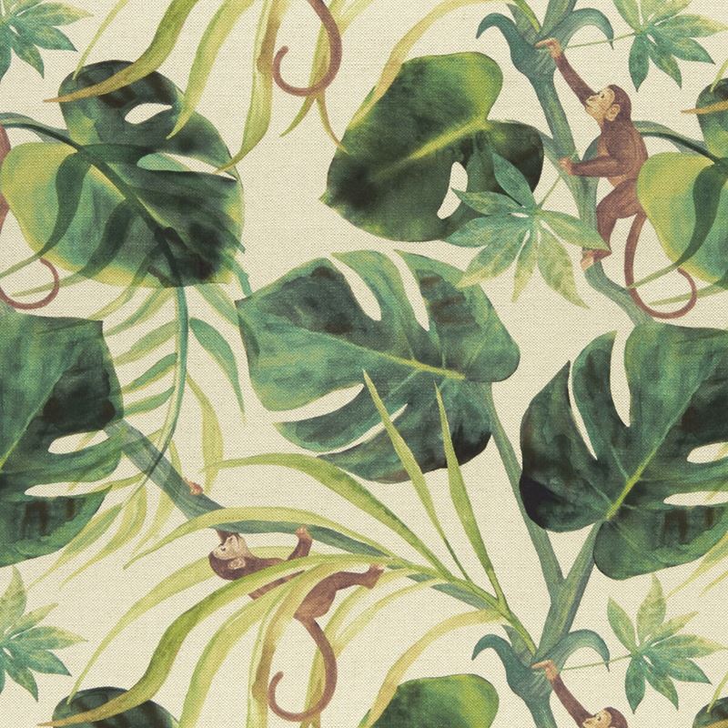 Clarke and Clarke Fabric F0998-3 Monkey Business Natural