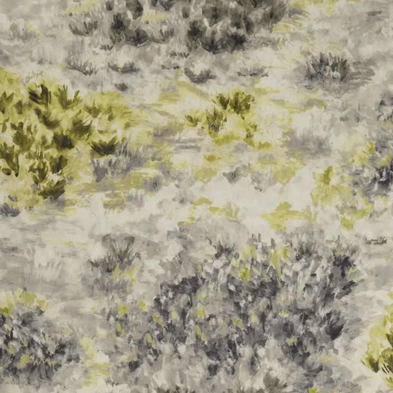 Clarke and Clarke Fabric F1298-1 Fiore Charcoal/Chartreuse