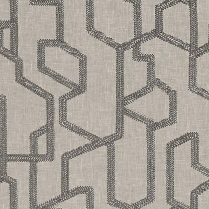 Clarke and Clarke Fabric F1300-1 Labyrinth Charcoal