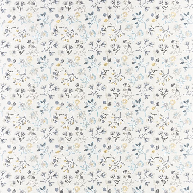 Clarke and Clarke Fabric F1461-1 Alder Charcoal/Ochre