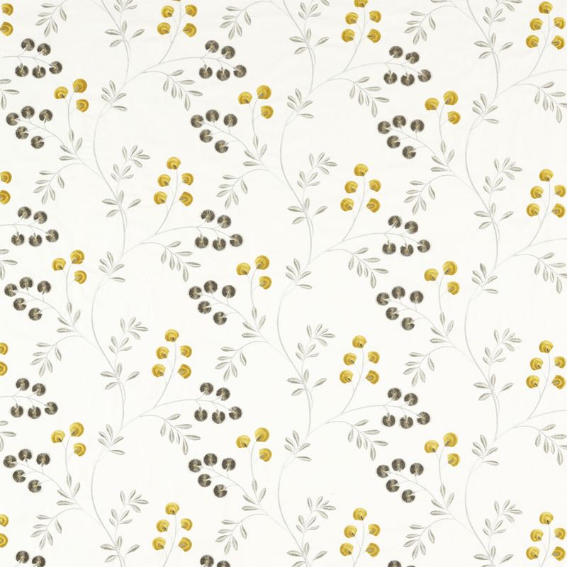Clarke and Clarke Fabric F1556-3 Rochelle Pewter/Chartreuse