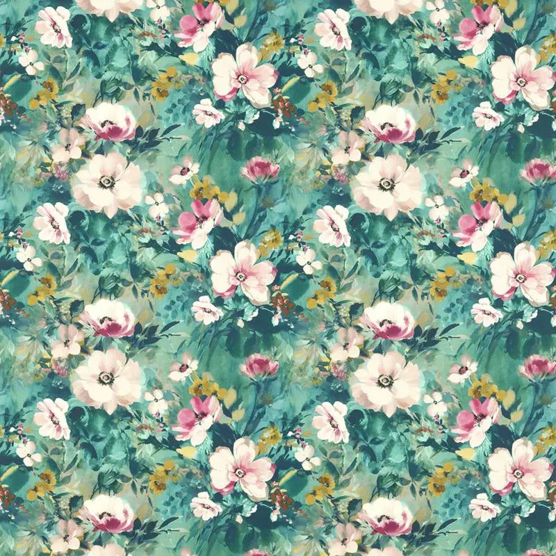 Clarke and Clarke Fabric F1579-1 Rugosa Kingfisher