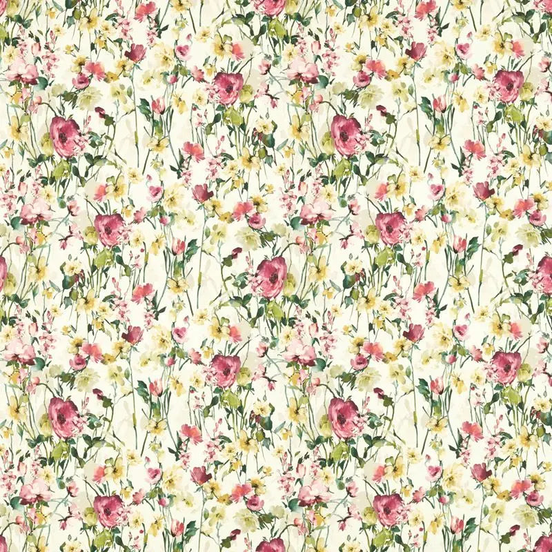 Clarke and Clarke Fabric F1596-4 Wild Meadow Ivory