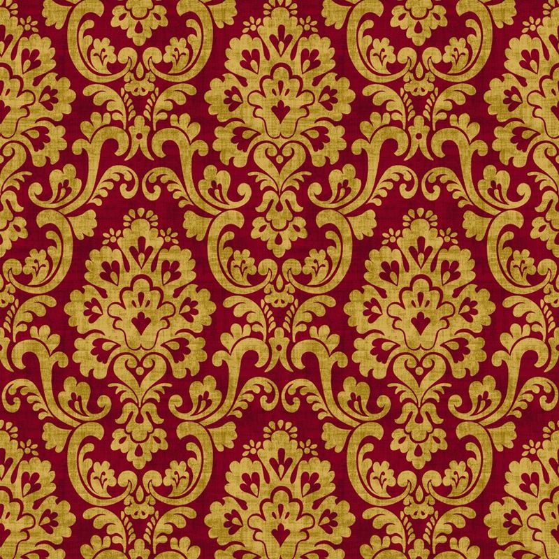 RM Coco Fabric Frescato Damask Reversal Opera Red