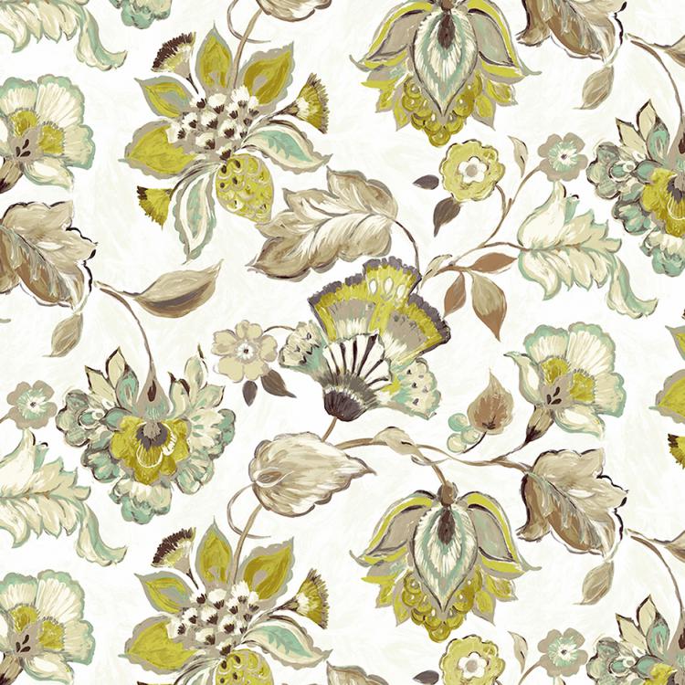 RM Coco Fabric Giverny Garden Goldenrod