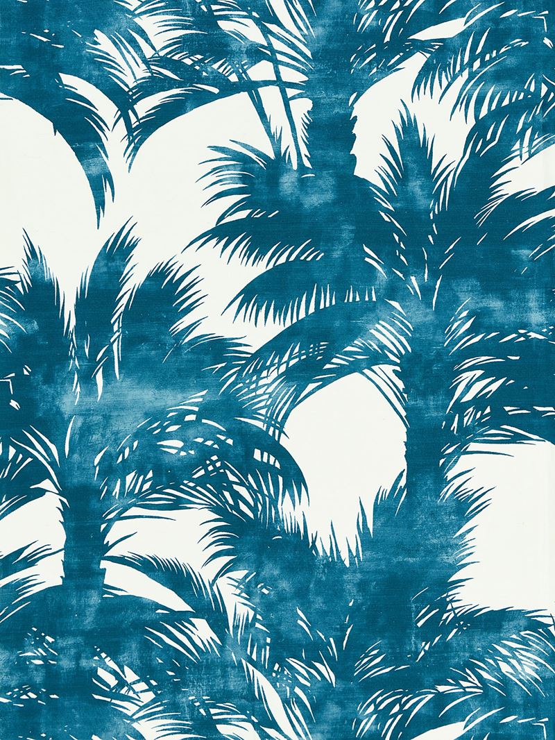 Scalamandre Fabric GW 000416610 Palm Print Turquoise