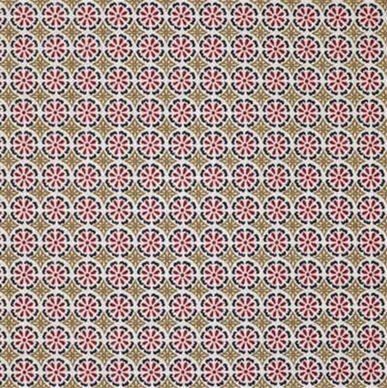 Groundworks Fabric GWF-2746.916 Daisy Daisy Red/Tan