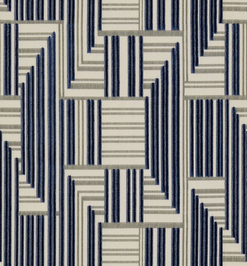 Groundworks Fabric GWF-3710.1150 Cuboid Velvet Navy/Grey