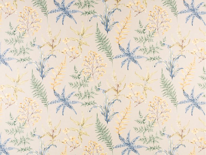 Scalamandre Fabric HH 00033803 Wethersfield Fern Khaki Blue