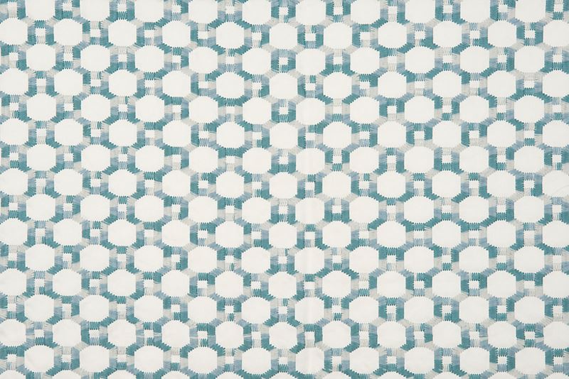 Scalamandre Fabric HN 000642014 Island Trellis Aqua