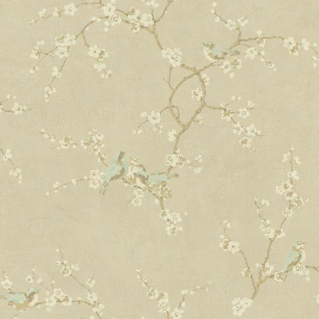 York HP0325 Handpainted III Birds W/Blossoms Wallpaper