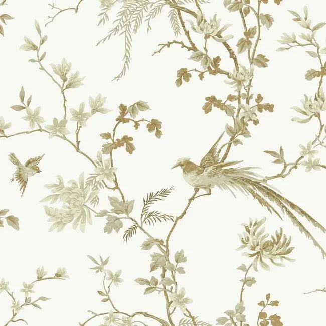 York Wallpaper KT2174 Bird And Blossom Chinoserie