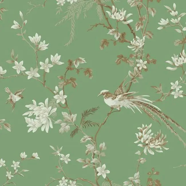 York Wallpaper KT2175 Bird And Blossom Chinoserie