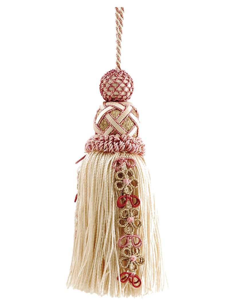 Scalamandre Fabric LA 30574467 Siecle Key Tassel Raspberry