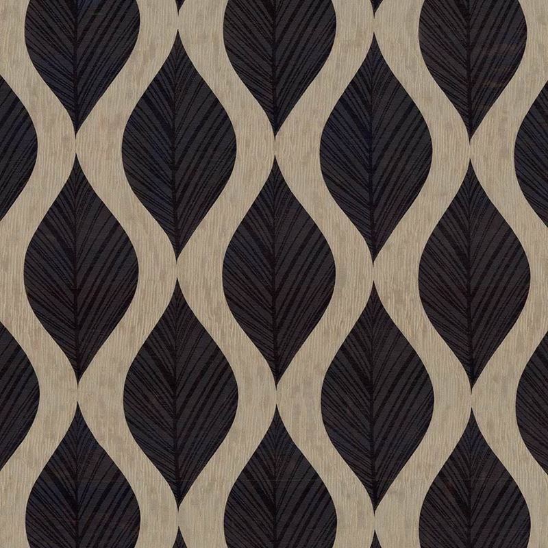 Kasmir Fabric Leaf Study Ebony