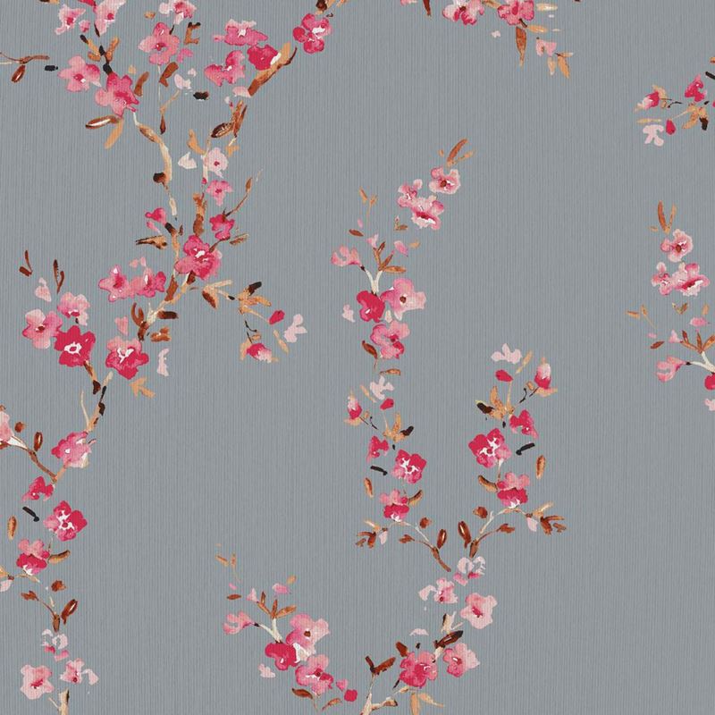 RM Coco Fabric Manchurian Blossoms Platinum