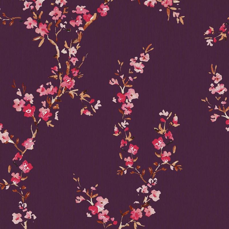 RM Coco Fabric Manchurian Blossoms Plum