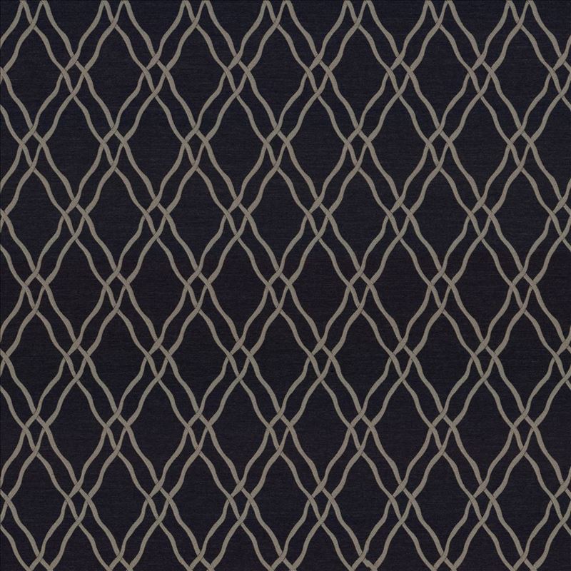 Kasmir Fabric Meander Trellis Charcoal