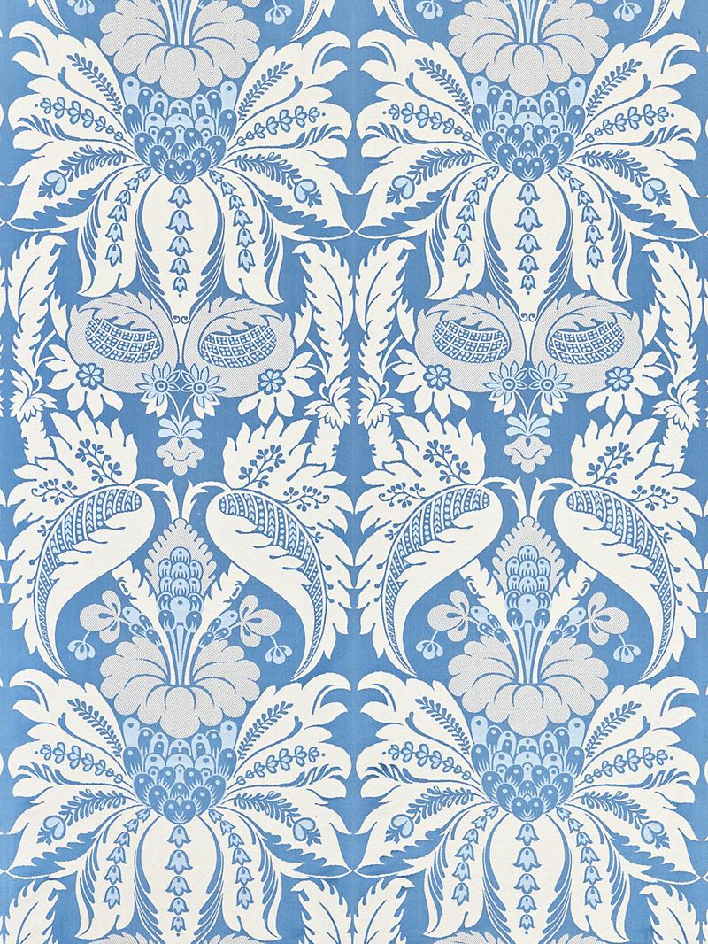 Scalamandre Fabric PQ 00021865 Estate Damask Blue Jay