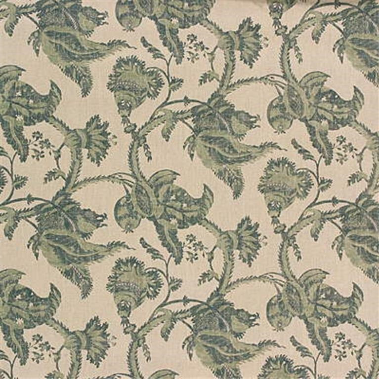 G P & J Baker Fabric R1371.4 Exotic Fruit Aqua/Stone