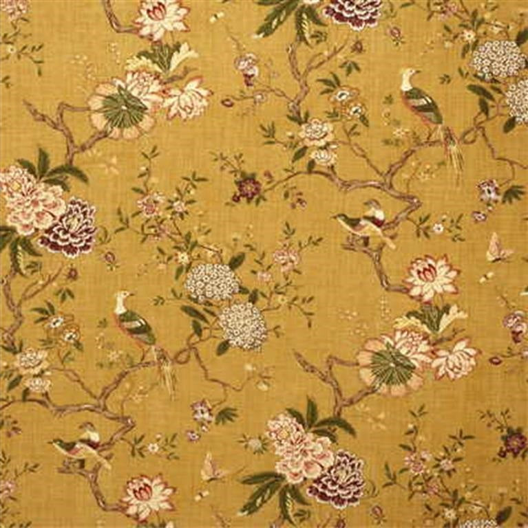 G P & J Baker Fabric R1398.1 Oriental Bird Gold