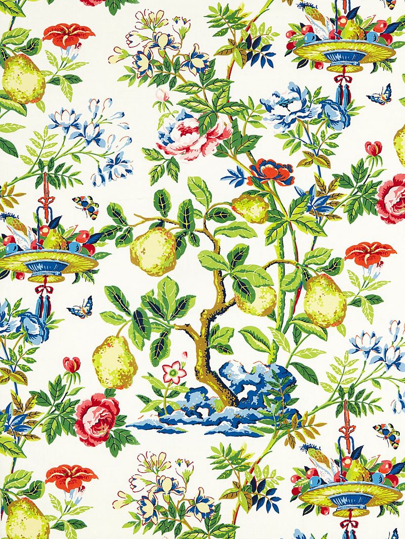 Scalamandre Fabric SC 000116583 Shantung Garden Cotton Print Bloom