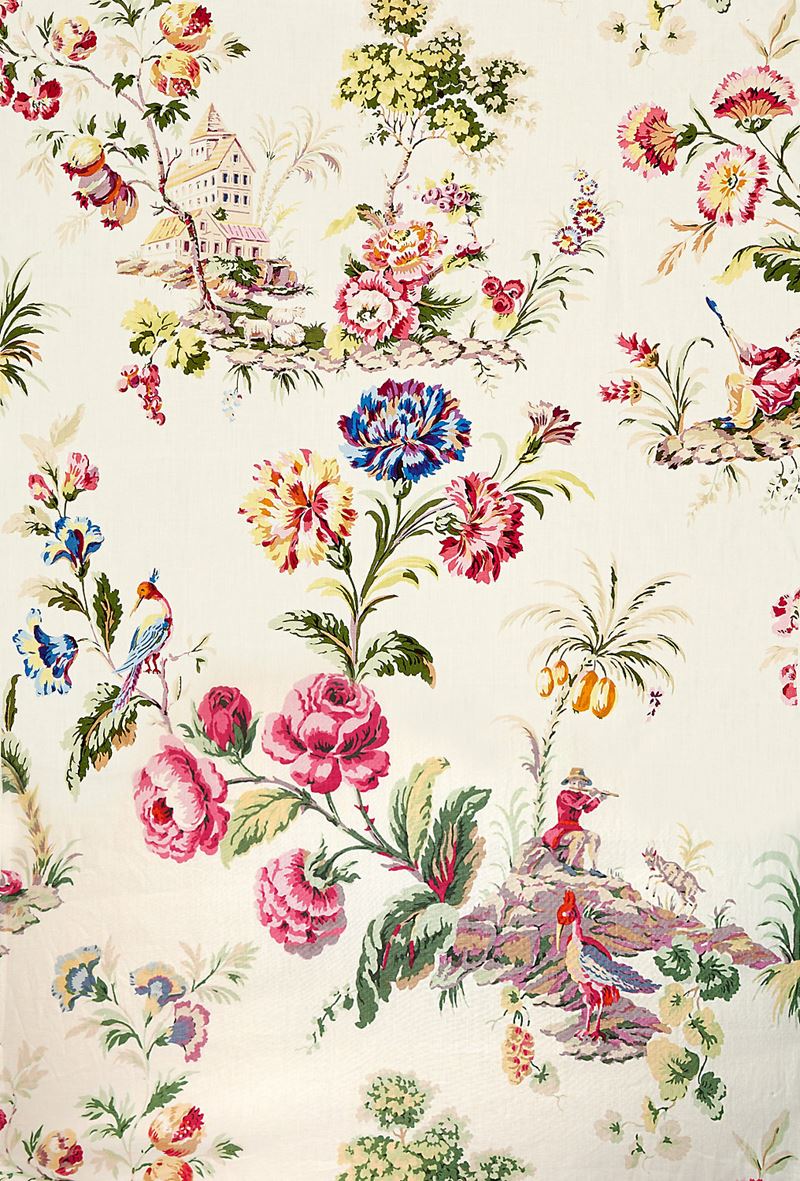 Scalamandre Fabric SC 000116584 Somerset Linen Print Bloom