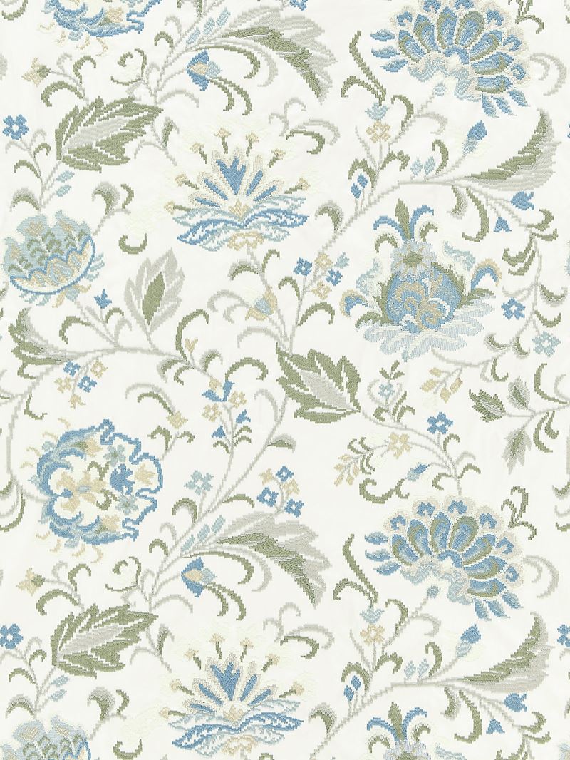 Scalamandre Fabric SC 000127173 Delphine Embroidery Summer Sage