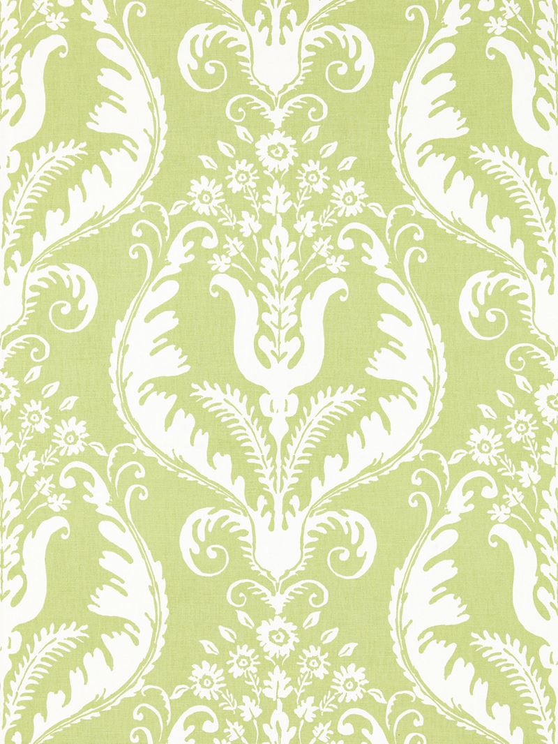 Scalamandre Fabric SC 000216597 Primavera Linen Print Celery