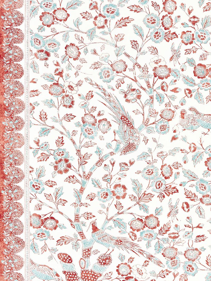 Scalamandre Fabric SC 000216625 Anissa Print Coral Spice