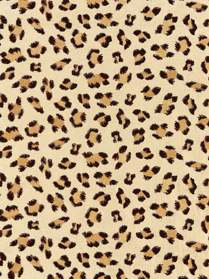 Scalamandre Fabric SC 000227075 Broderie Leopard Chocolate On Sand