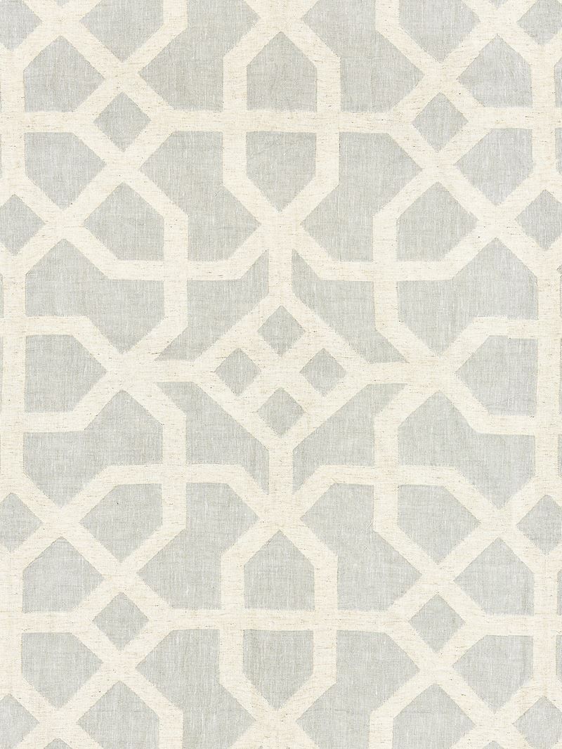 Scalamandre Fabric SC 000227149 Linen Lattice Mineral & Greige